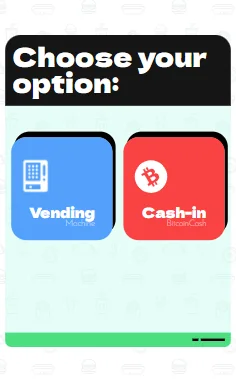 BCH vending machine prototype selection interface
